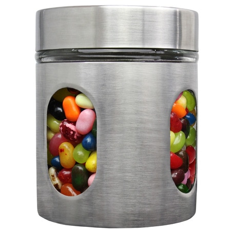 BLUE DONUTS Blue Donuts 21oz Stainless Steel Kitchen Storage Canister with Window BD3926278